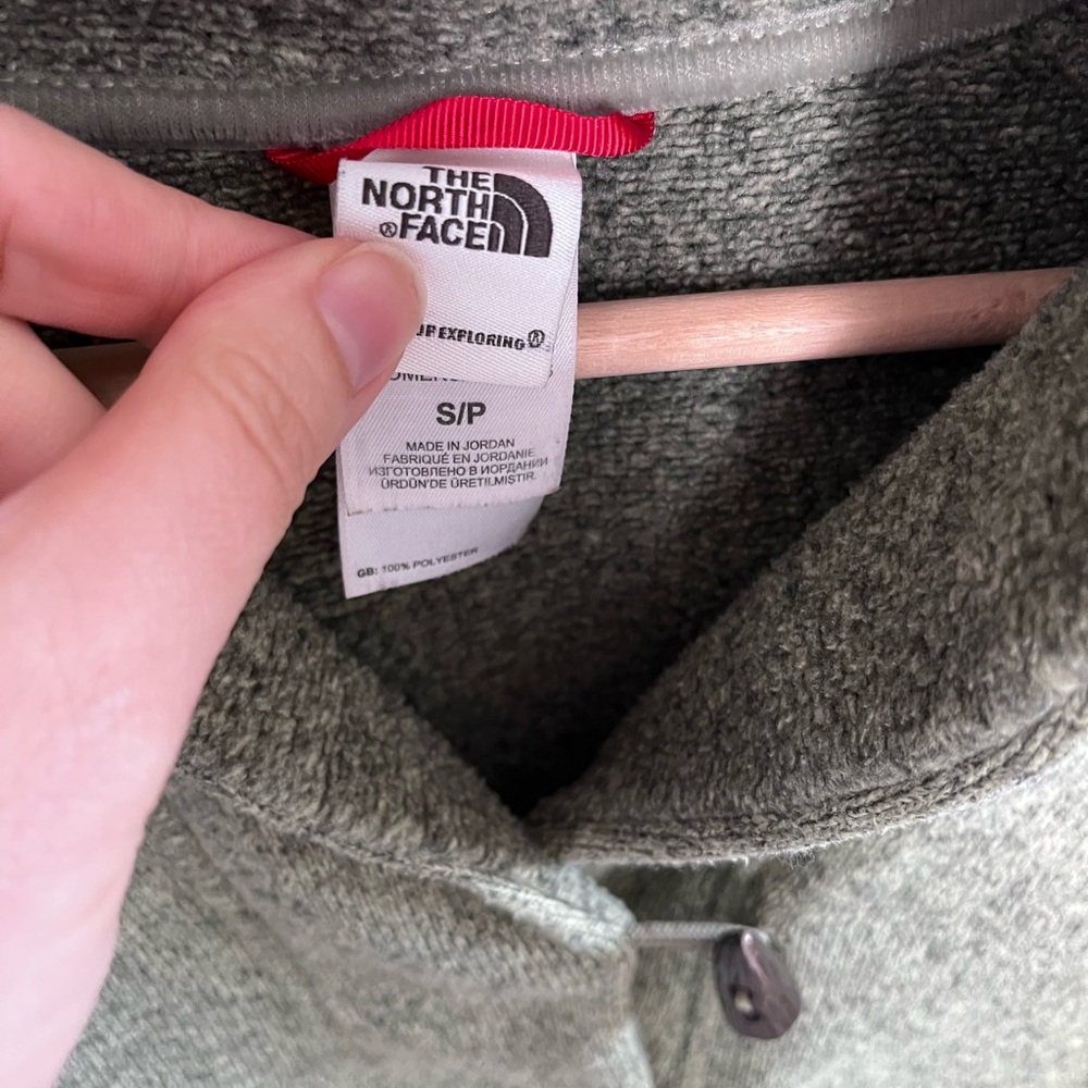 The North Face Olive Green Shawl Collar Pullover Toggle Neck Sweater - Picture 2 of 7